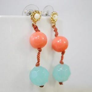 turquoise coral dangle earrings | dangle earrings